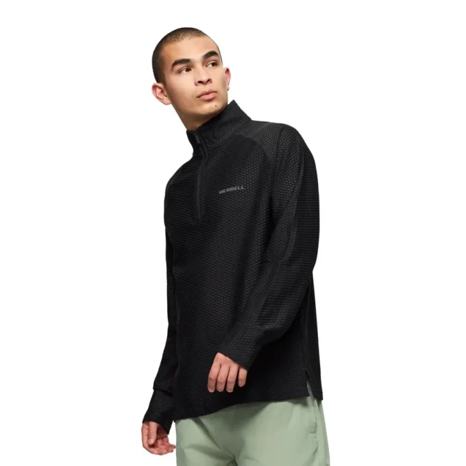 Camisa de camadas intermédias Teebo com fecho de correr de um quarto para homem Camisa de camadas intermédias Teebo com fecho de correr de um quarto para homem